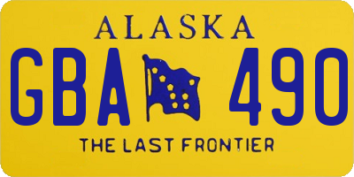 AK license plate GBA490