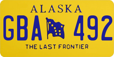 AK license plate GBA492