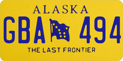 AK license plate GBA494