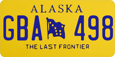 AK license plate GBA498