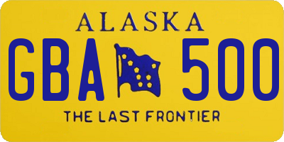 AK license plate GBA500