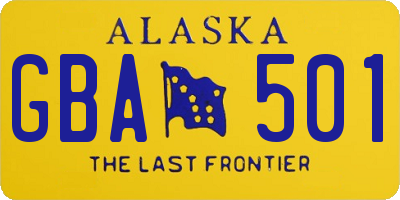 AK license plate GBA501