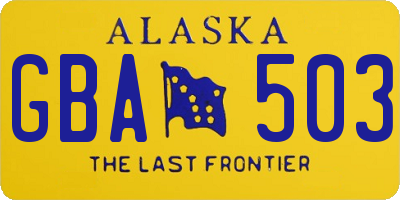 AK license plate GBA503