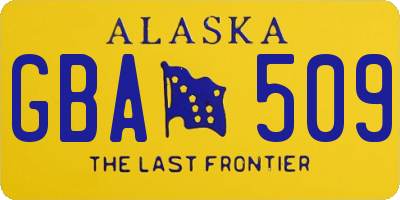 AK license plate GBA509
