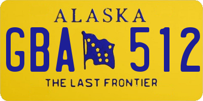 AK license plate GBA512