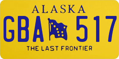 AK license plate GBA517