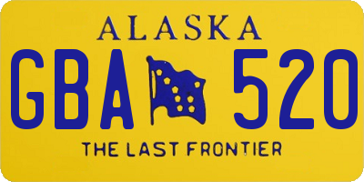 AK license plate GBA520