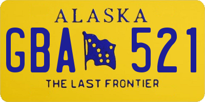 AK license plate GBA521