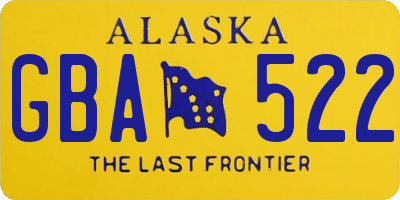 AK license plate GBA522