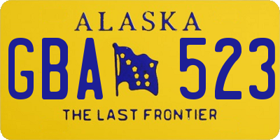 AK license plate GBA523