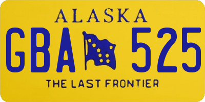 AK license plate GBA525