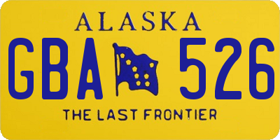 AK license plate GBA526