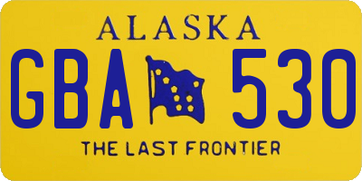 AK license plate GBA530