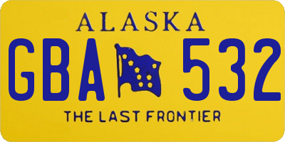 AK license plate GBA532
