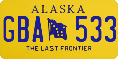 AK license plate GBA533