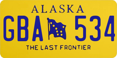 AK license plate GBA534