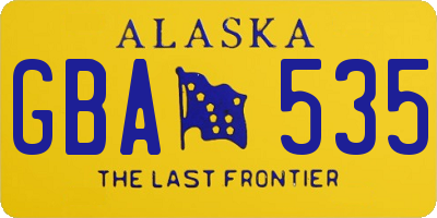 AK license plate GBA535
