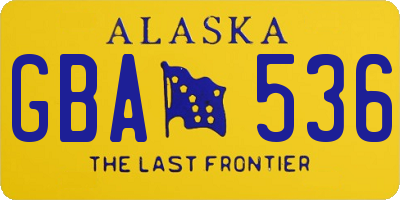 AK license plate GBA536