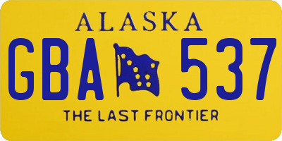 AK license plate GBA537