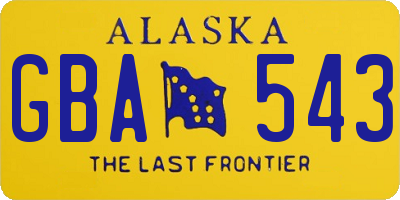 AK license plate GBA543