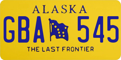 AK license plate GBA545