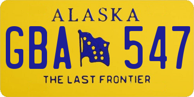 AK license plate GBA547