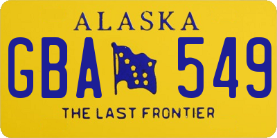 AK license plate GBA549