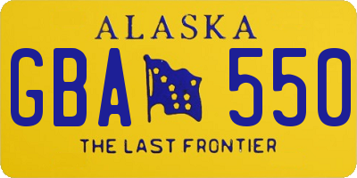 AK license plate GBA550