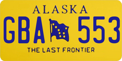 AK license plate GBA553