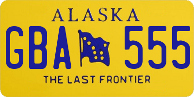 AK license plate GBA555