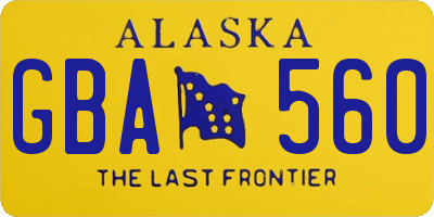 AK license plate GBA560
