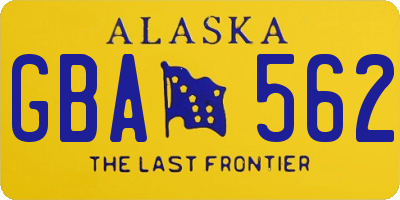AK license plate GBA562