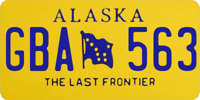AK license plate GBA563