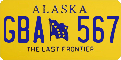 AK license plate GBA567
