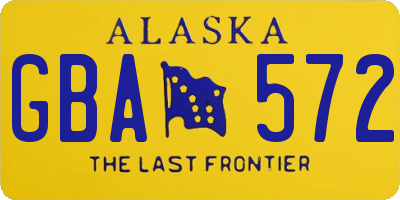 AK license plate GBA572