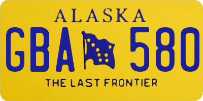 AK license plate GBA580