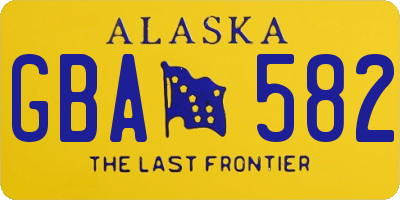 AK license plate GBA582