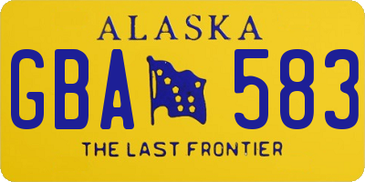 AK license plate GBA583