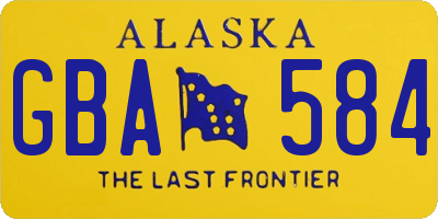 AK license plate GBA584