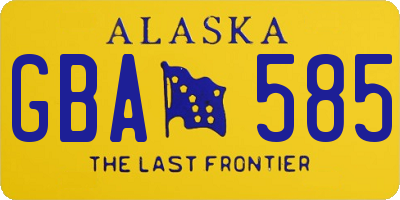 AK license plate GBA585
