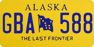 AK license plate GBA588
