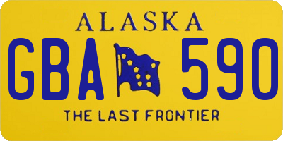 AK license plate GBA590