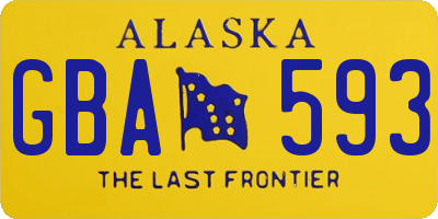 AK license plate GBA593