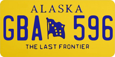 AK license plate GBA596
