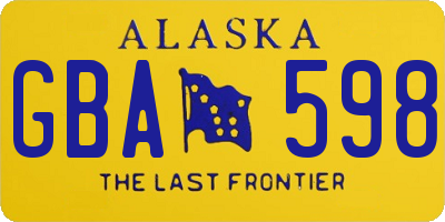 AK license plate GBA598