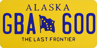 AK license plate GBA600