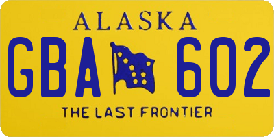 AK license plate GBA602