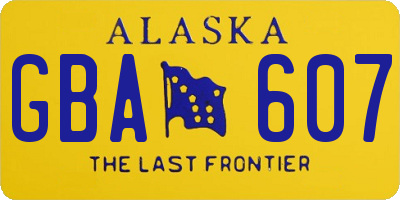 AK license plate GBA607