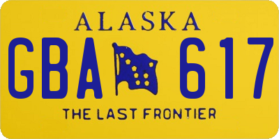 AK license plate GBA617