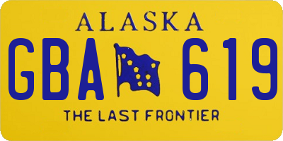 AK license plate GBA619